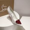 CL *24 1:1 VIP  heart-shaped gemstone high heels