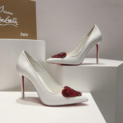 CL *24 1:1 VIP  heart-shaped gemstone high heels